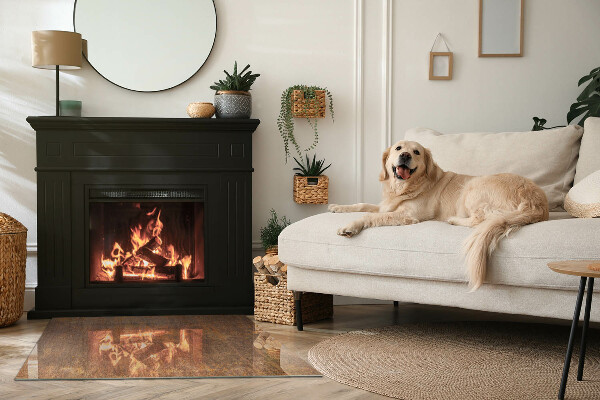 Rechthoekige vloerplaat voor kachel Roesttextuur op de achtergrond