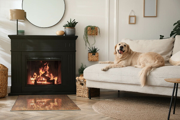 Rechthoekige vloerplaat voor kachel Roesttextuur op de achtergrond