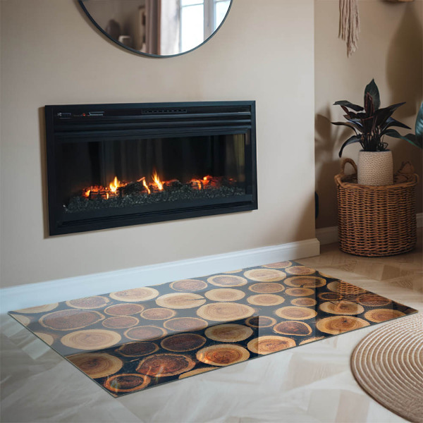 Rechthoekige kachel vloerplaat Doos met gesneden hout