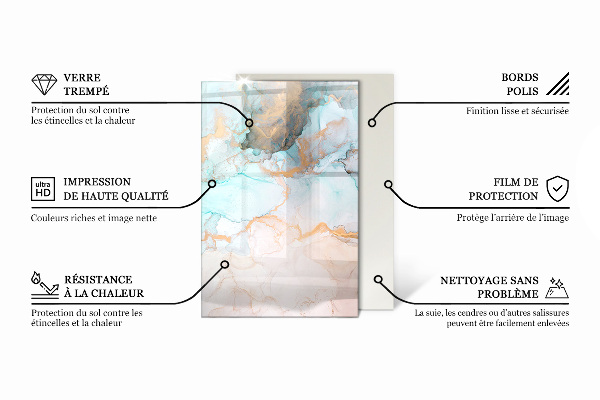 Rechthoekige vloerplaat voor houtkachel Bloemenpatroon met vlinders