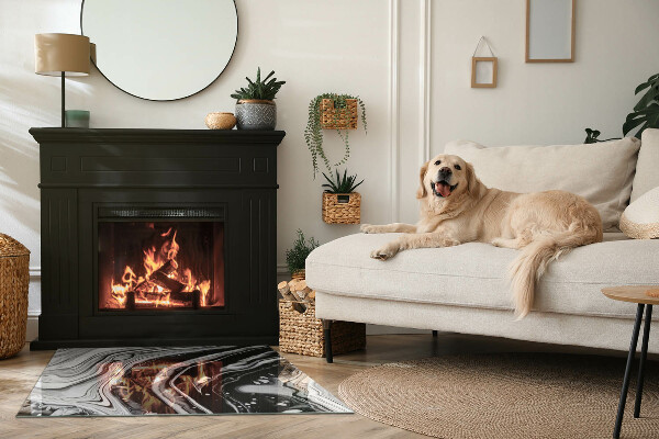 Rechthoekige vloerplaat voor kachel Abstracte golven en lijnen