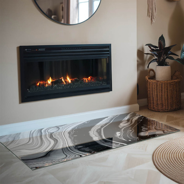 Rechthoekige vloerplaat voor kachel Abstracte golven en lijnen