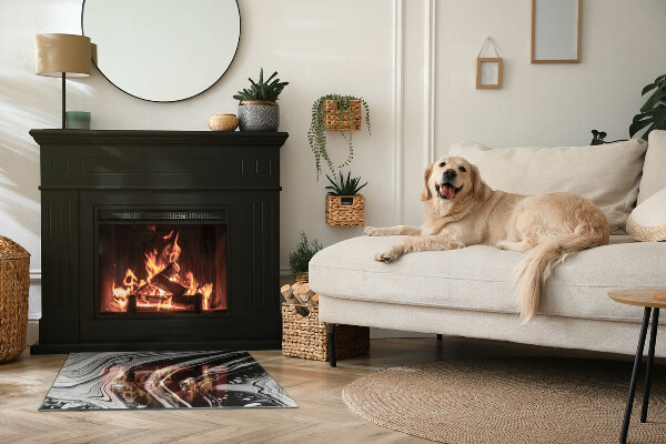 Rechthoekige vloerplaat voor kachel Abstracte golven en lijnen