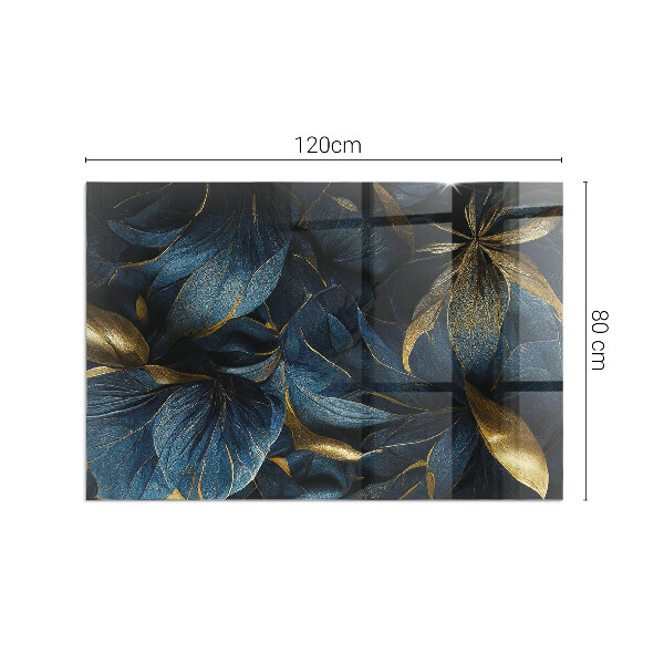 Rechthoekige vloerplaat voor houtkachel Elegante bladeren in textuur