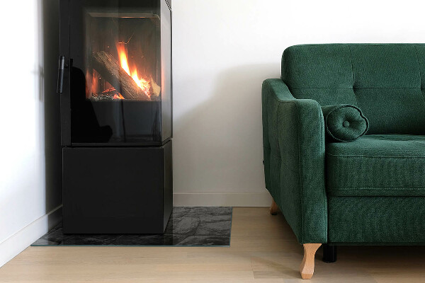 Rechthoekige vloerplaat voor houtkachel Natuursteenpatroon