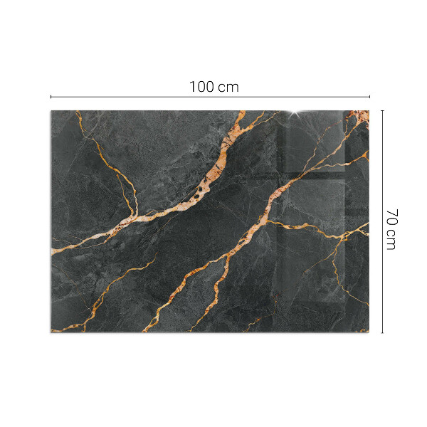 Rechthoekige vloerplaat voor kachel Elegant marmer met aderen