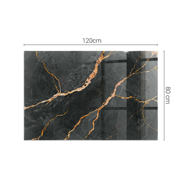 Rechthoekige vloerplaat voor kachel Elegant marmer met aderen