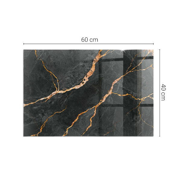 Rechthoekige vloerplaat voor kachel Elegant marmer met aderen