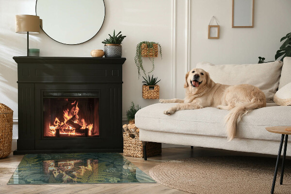 Rechthoekige kachel vloerplaat Plantenmotieven met vlinders