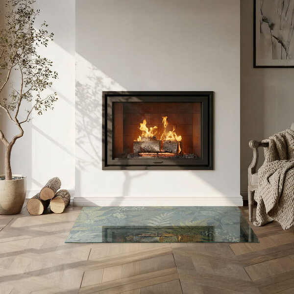 Rechthoekige kachel vloerplaat Plantenmotieven met vlinders