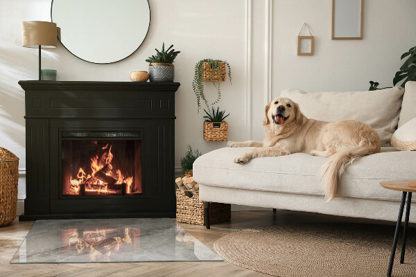 Rechthoekige vloerplaat voor kachel Natuursteenpatroon