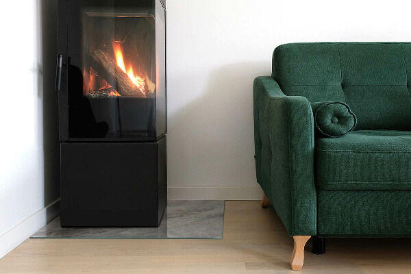 Rechthoekige vloerplaat voor kachel Natuursteenpatroon