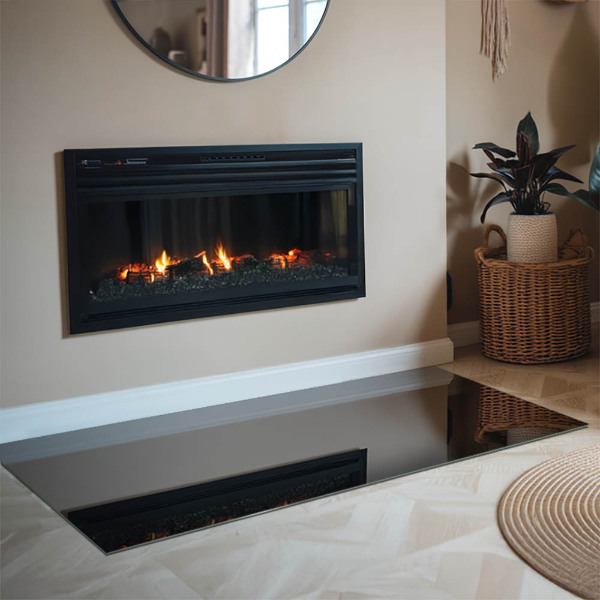 Rechthoekige vloerplaat voor kachel Kleur Zwart