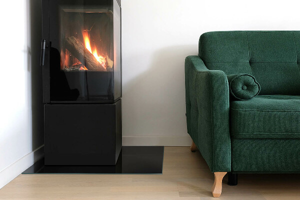 Rechthoekige vloerplaat voor kachel Kleur Zwart