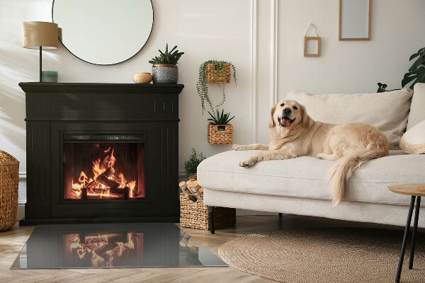 Rechthoekige vloerplaat voor houtkachel Kleur grijsbruin