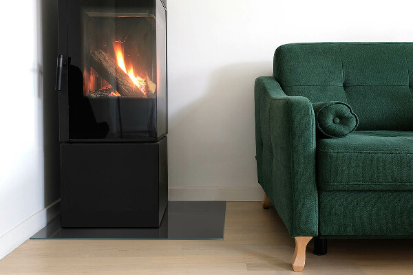 Rechthoekige vloerplaat voor houtkachel Kleur grijsbruin