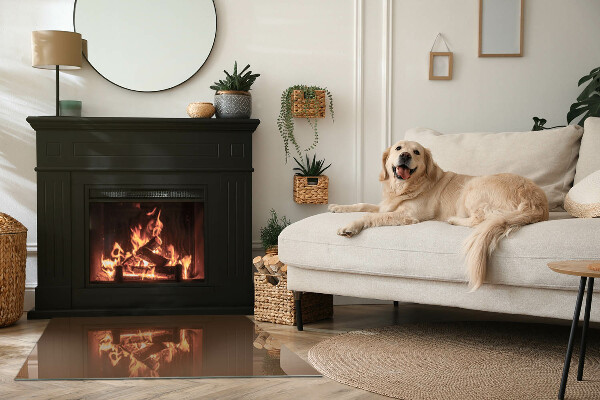 Rechthoekige vloerplaat voor kachel Kleur Bruin