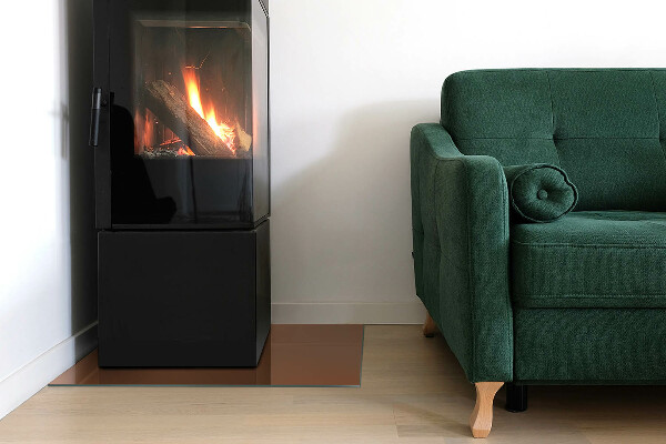 Rechthoekige vloerplaat voor kachel Kleur Bruin