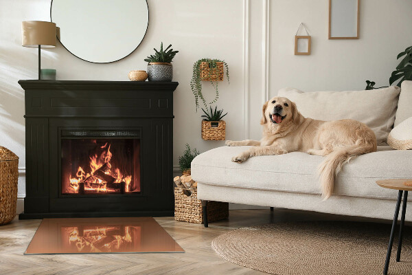 Rechthoekige vloerplaat voor kachel Kleur Bruin