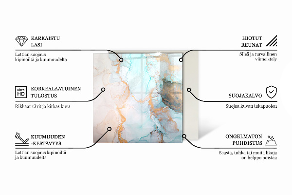 Zeshoekige onderplaat kachel Abstracte wolk van vaste stoffen