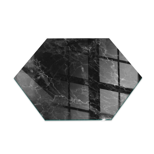 Zeshoekige plaat voor onder houtkachel Elegant marmerpatroon