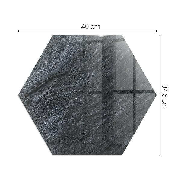 Zeshoekige plaat voor onder houtkachel Steenoppervlaktetextuur