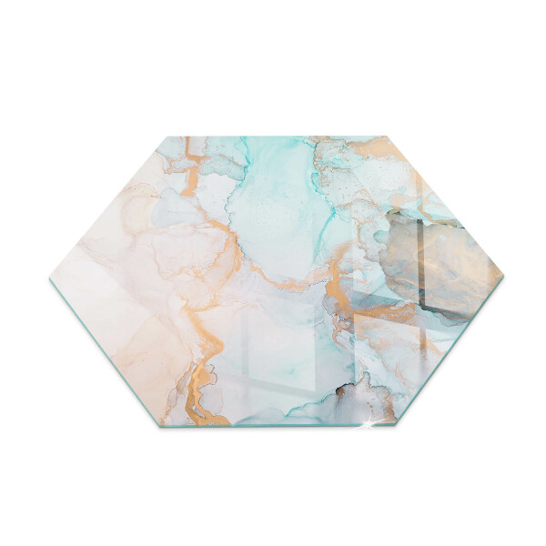 Zeshoekige plaat voor onder houtkachel Abstract vloeibaar patroon