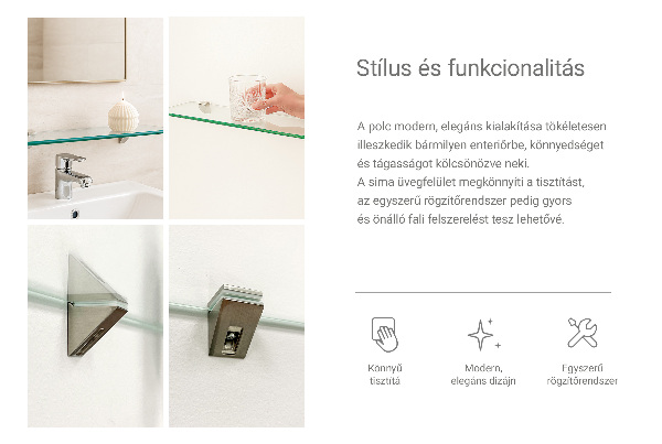 Spiegelplanchet van glas 50x13 cm