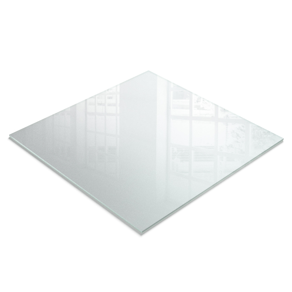 Vierkant tafelblad van doorschijnend glas