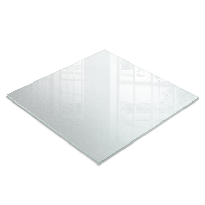 Vierkant tafelblad van doorschijnend glas