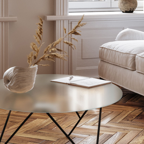 Rond glazen tafelblad in transparant glas