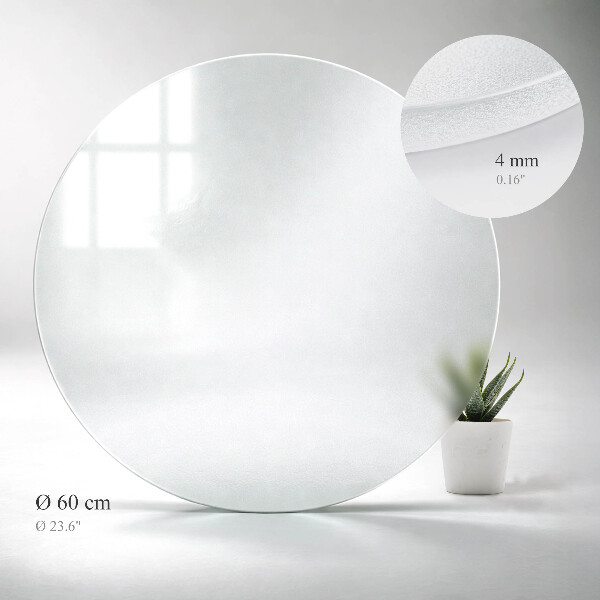 Rond glazen tafelblad in transparant glas