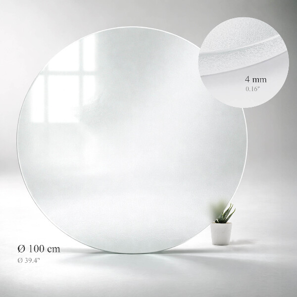 Rond glazen tafelblad in transparant glas