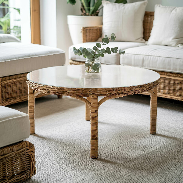 Ronde glazen tafelblad Zuiver wit