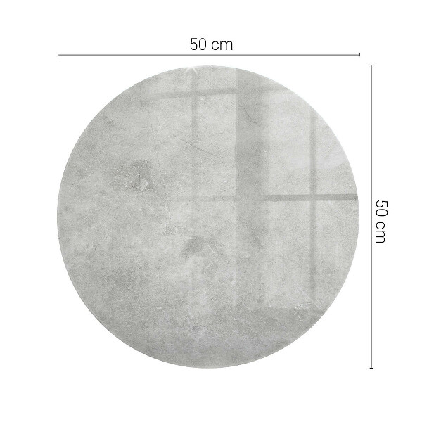 Ronde glazen tafelblad Krassen op het betonoppervlak