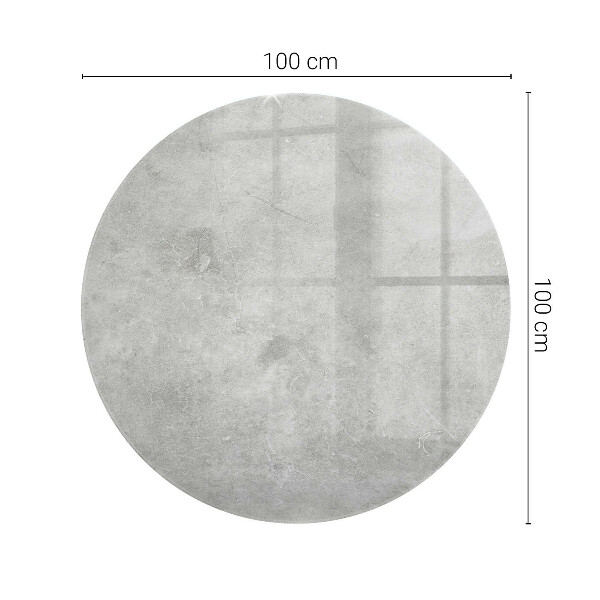 Ronde glazen tafelblad Krassen op het betonoppervlak