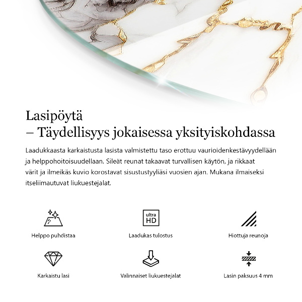 Ronde glazen tafelblad Stijlvol bosmotief