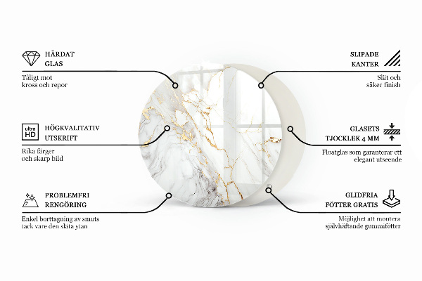 Ronde glazen tafelblad Hout in harmonie met hars