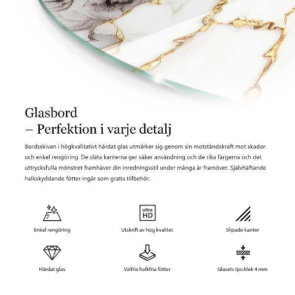 Ronde glazen tafelblad Hout in harmonie met hars