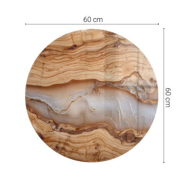 Ronde glazen tafelblad Hout in harmonie met hars