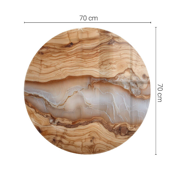 Ronde glazen tafelblad Hout in harmonie met hars