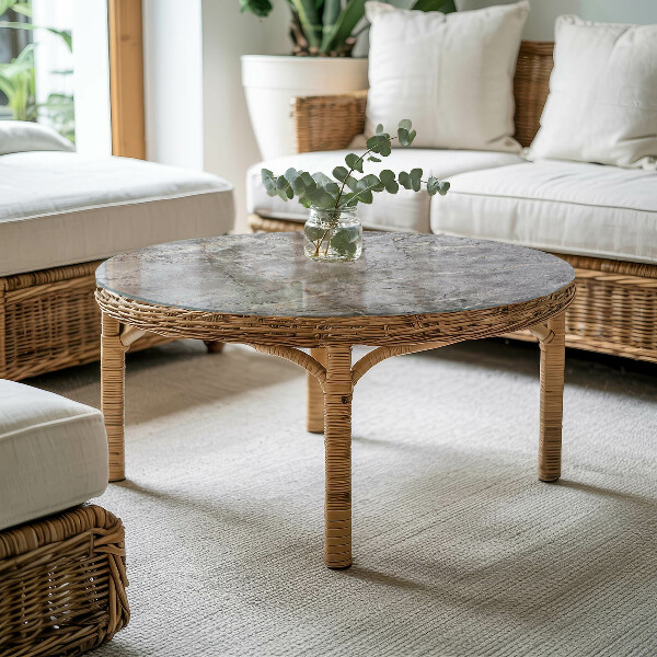 Ronde glazen tafelblad Stijlvol marmerpatroon