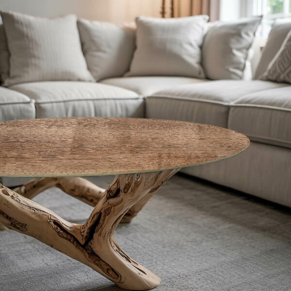 Ronde glazen tafelblad De charme van natuurlijk hout