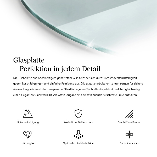 Rond tafelblad transparant