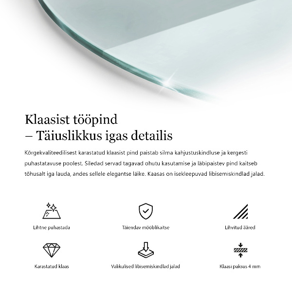 Rond tafelblad transparant