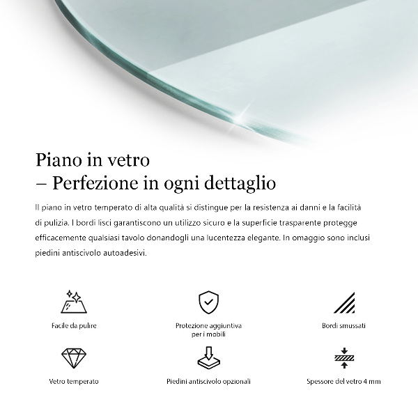 Rond tafelblad transparant