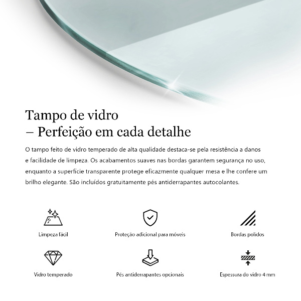 Rond tafelblad transparant