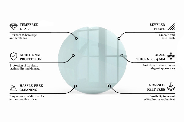 Rond tafelblad transparant