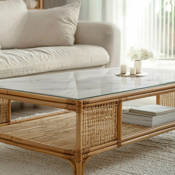 Rechthoekig tafelblad van glas Patroon dat marmer imiteert