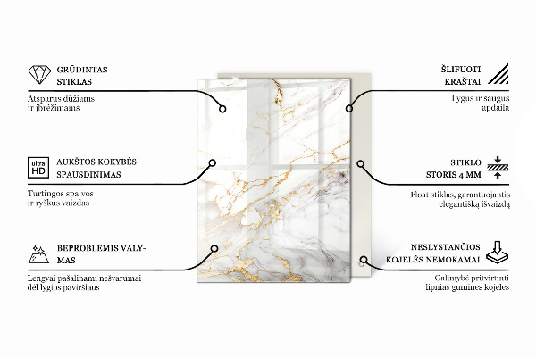 Rechthoekig tafelblad van glas Effen zwart elegant